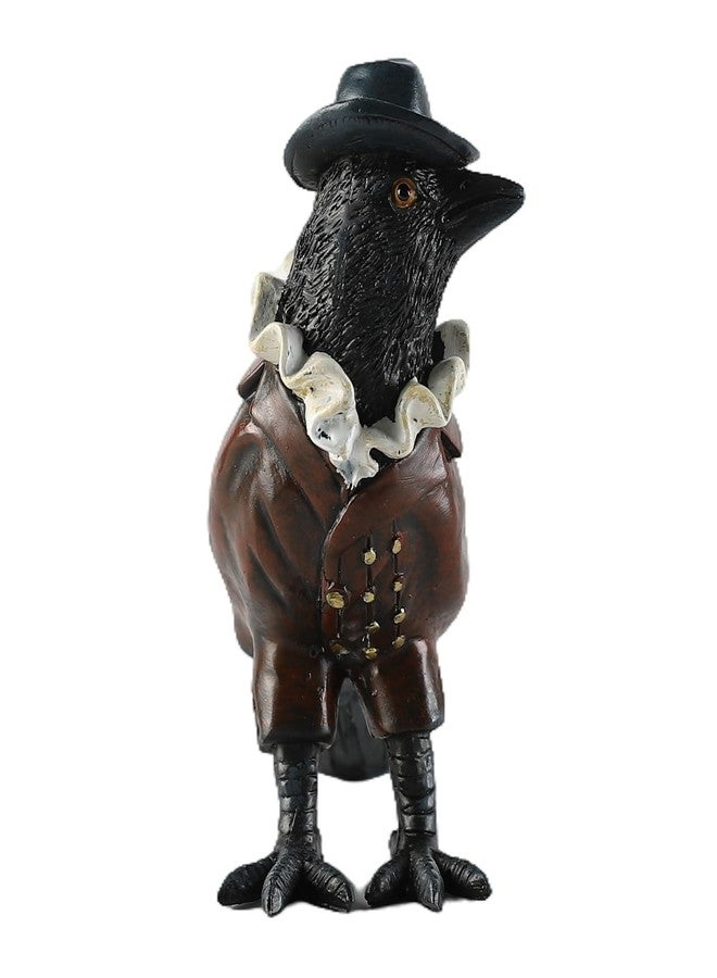 JOOMBE Crow Garden Statue,Western Style Halloween Decor, Collectible Hand-Painted Crow Sculpture,Indoor Home Decor - Image 1